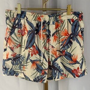 American Eagle Outfitters Men’s 5 inch Tropical Swim Trunks Drawstring Shorts M